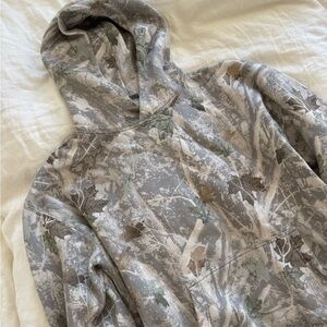 Abercrombie & Fitch Gray and Olive Camo Hoodie